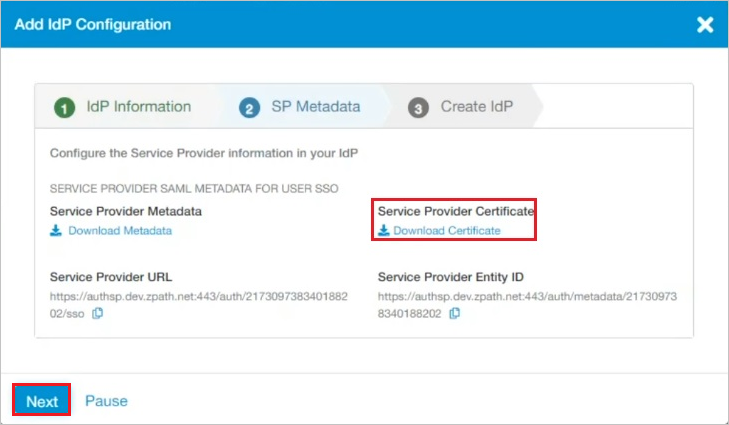 Zscaler Private Access (ZPA) SP certificate