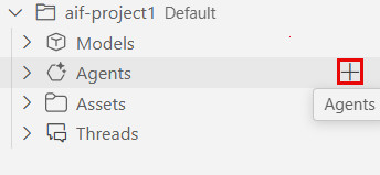 Screenshot of the plus sign next to the Agents subsection.