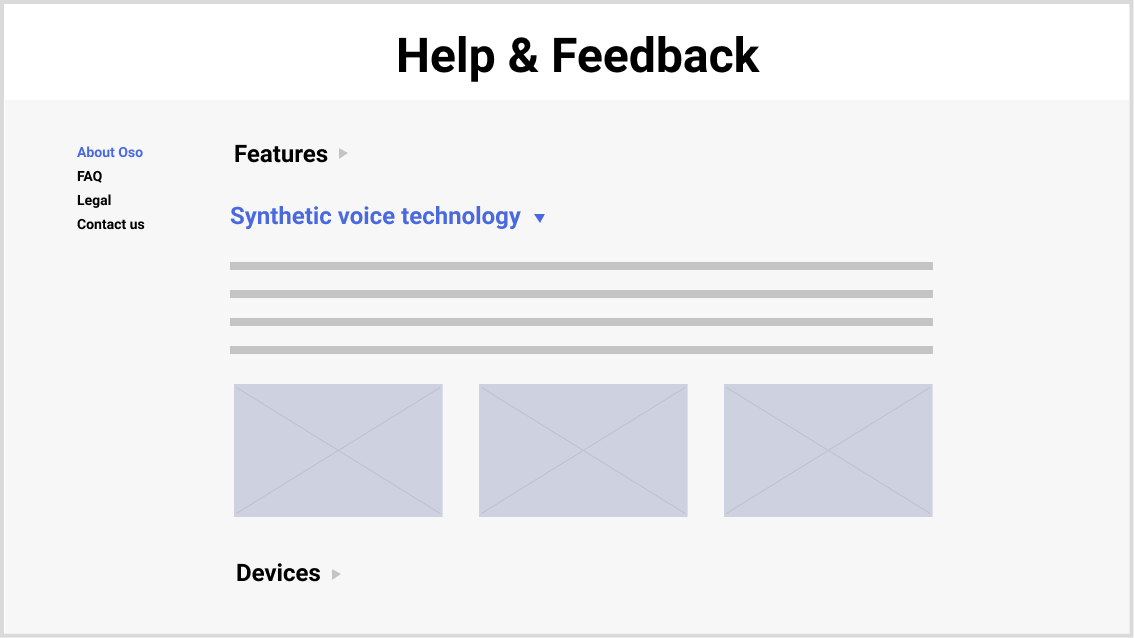 A diagram of providing users more information about synthetic voice.