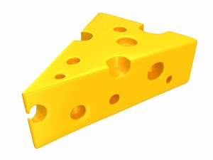 A clip art image of a slice of cheese