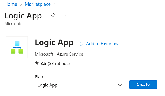 Screenshot of the Create Logic App page.