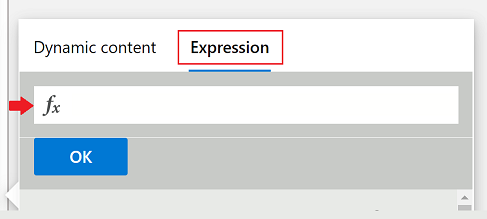 Screenshot of the expression function field.