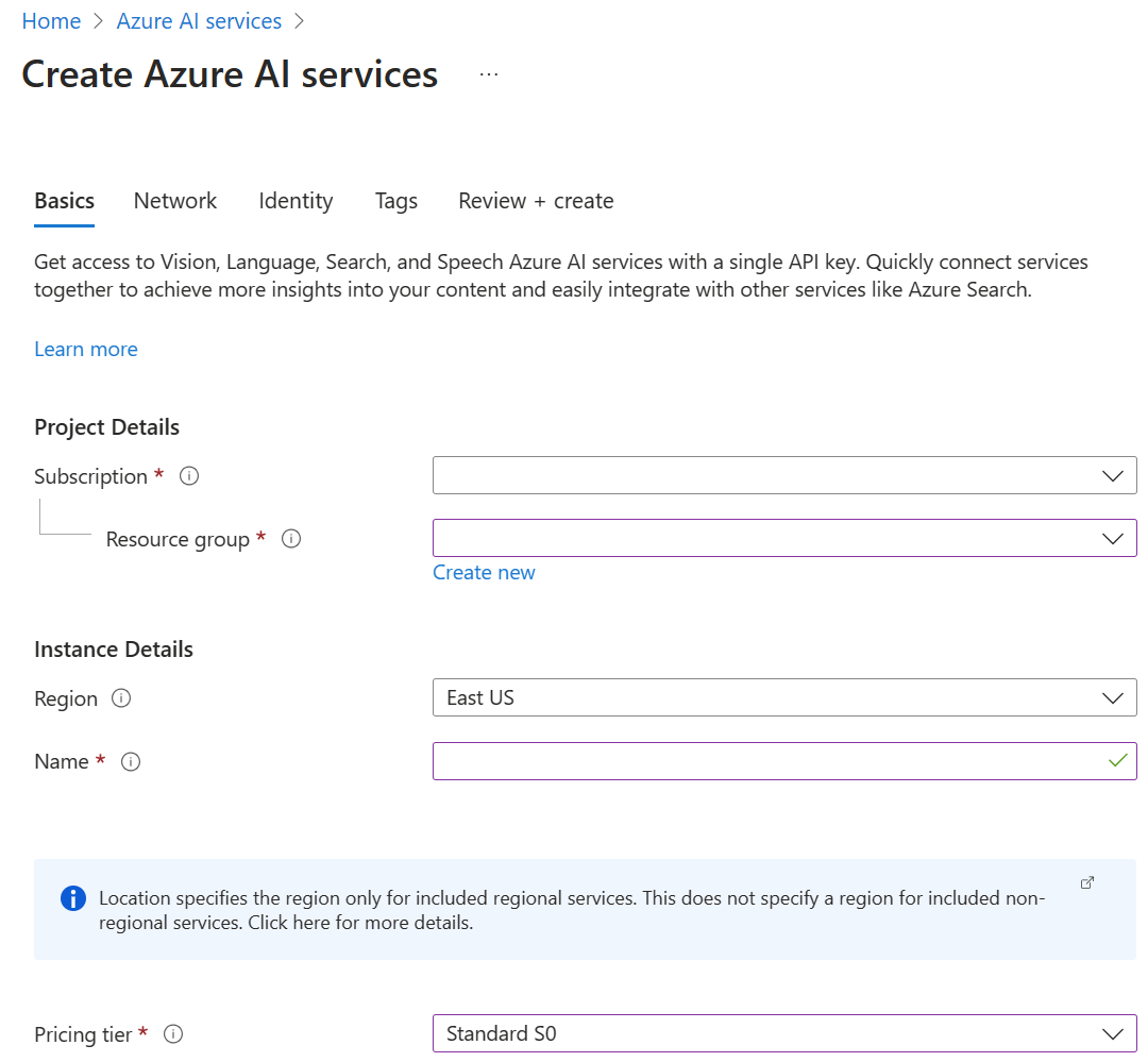 Create a multi-service resource for Azure AI services - Azure AI