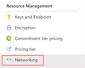 Screenshot of the  networking selection under Resource Management in the Azure portal.