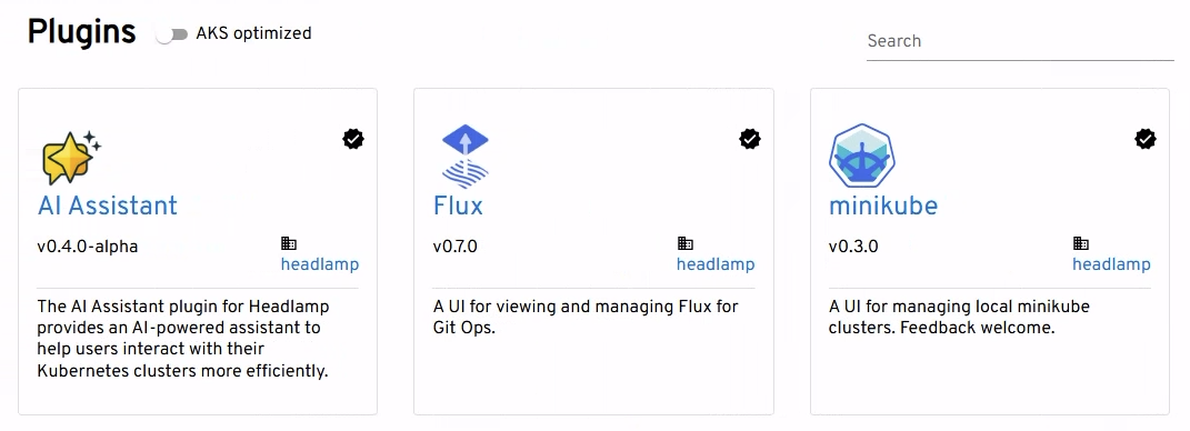 Screenshot of a Headlamp plugin details page showing version information and the Install button.