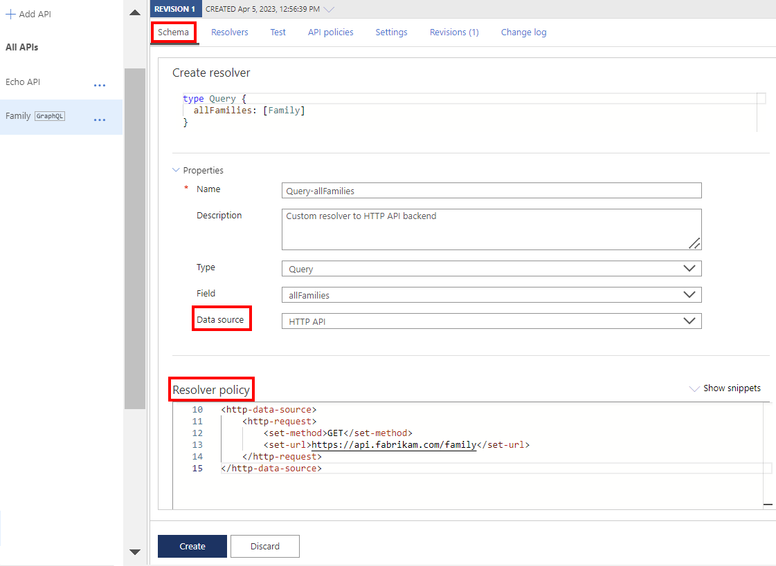 Screenshot of resolver policy editor in the portal.