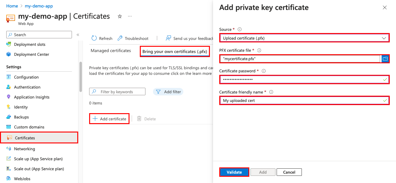 Add and manage TLS/SSL certificates - Azure App Service | Microsoft Learn