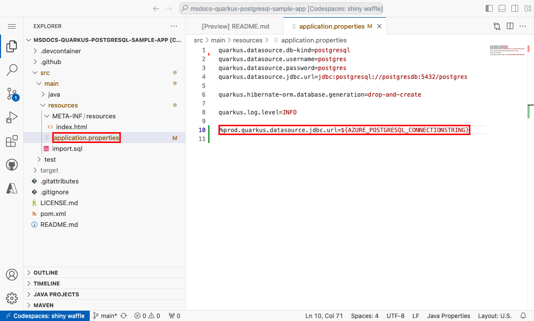 A screenshot showing a GitHub codespace and a GitHub workflow YAML opened.