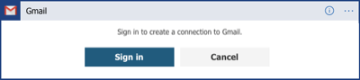 Screenshot that shows the Gmail action where you sign in to your Gmail account.