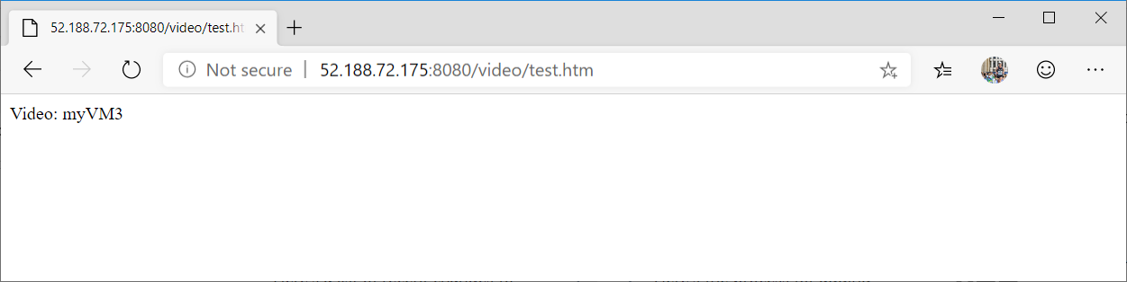 Test video URL in application gateway