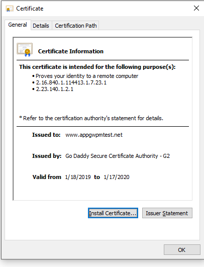 about certificate