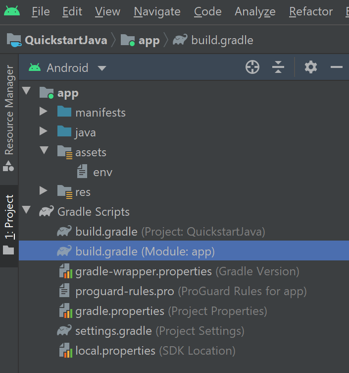 App gradle implementations - Android