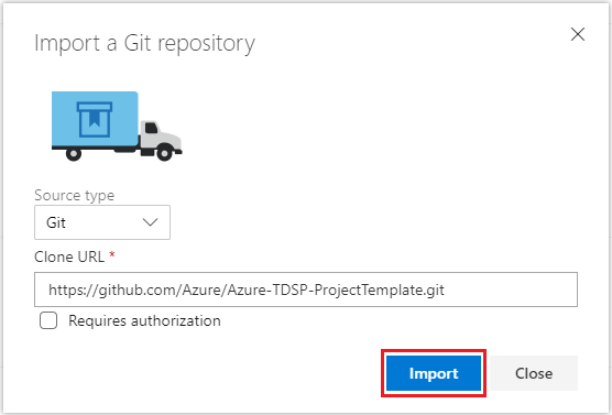 Import Microsoft TDSP team repository