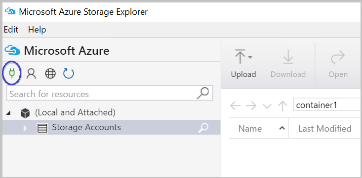 Click "Connect to Azure Storage"