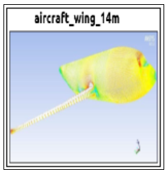 Screenshot that shows the aircraft wing test case.