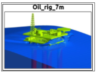 Screenshot that shows the oil rig test case.