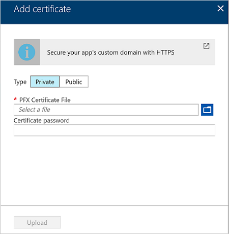 Upload SSL certificate