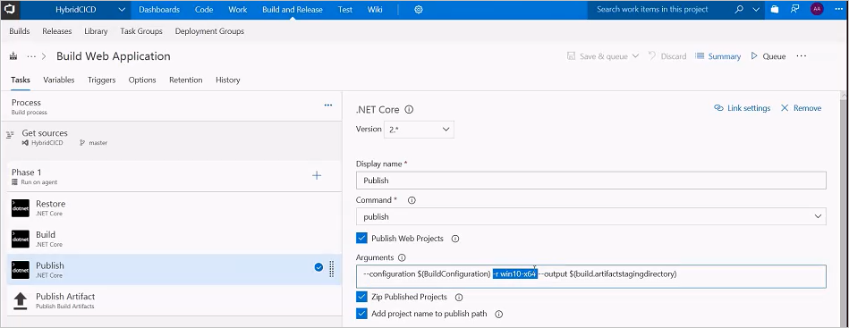 Add code to the build definition in Azure Pipelines