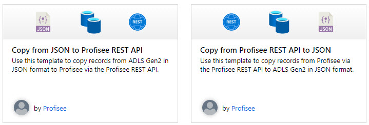 Screenshot that shows MDM Profisee and the Azure Data Factory template.