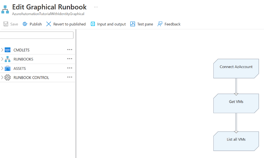 Automation graphical runbook