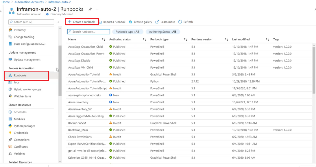 Tutorial Create a PowerShell Workflow runbook in Azure Automation