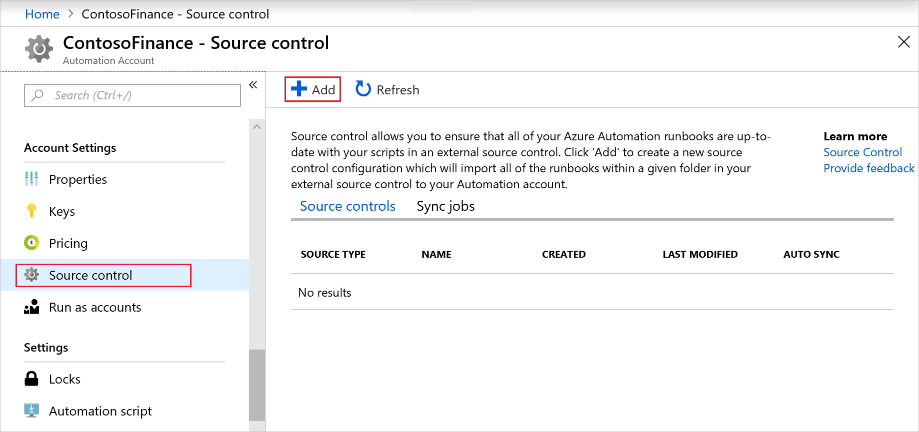 Select source control