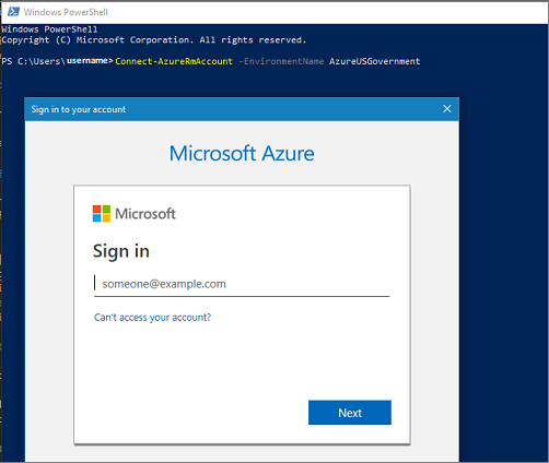 Connect to Azure Government