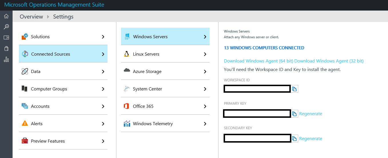 Figure 1: Windows servers connected to Azure Monitor logs