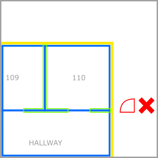 Example of a door overlapping a level boundary