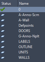 Screenshot showing the DwgLayers in Autodesk's AutoCAD® software.