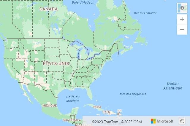 Localized Azure Maps map