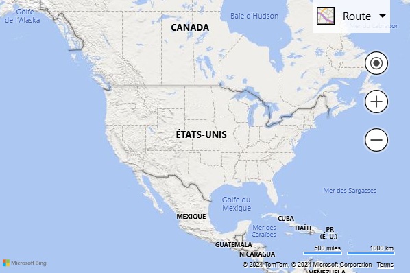 Localized Bing Maps map