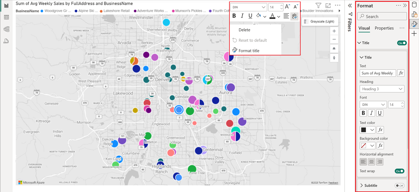 Adicionar uma camada de bolhas a um visual do Power BI do Azure Maps -  Microsoft Azure Maps