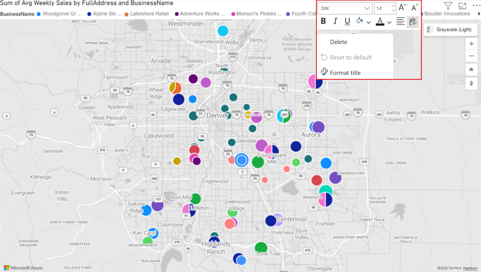 Adicionar uma camada de bolhas a um visual do Power BI do Azure Maps -  Microsoft Azure Maps