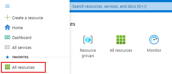 Screenshot that shows recent resources in the Azure portal.