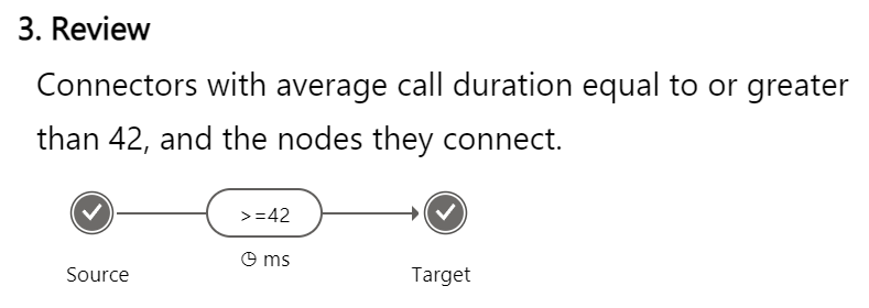 Screenshot that shows the Review section with information about the configured connector filter.