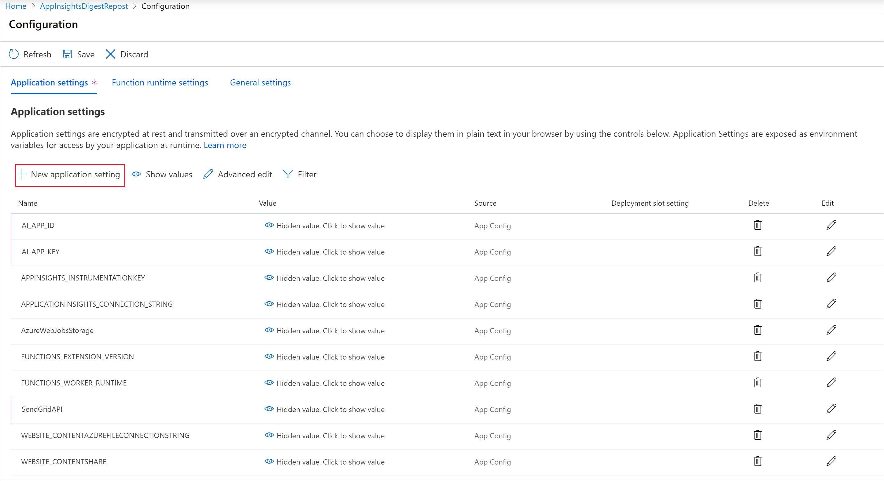 Screenshot that shows Function integration interface.
