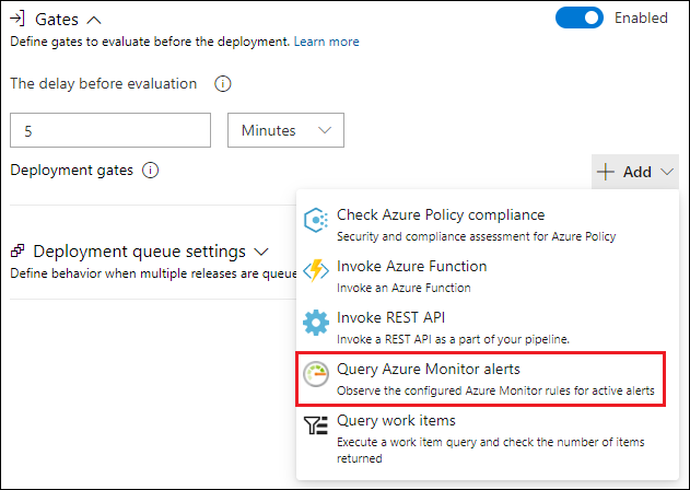 Screenshot that shows Query Azure Monitor alerts.