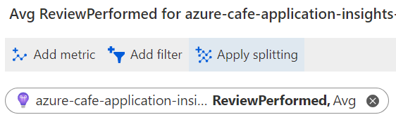 Screenshot of the Apply Splitting button in the Azure portal.