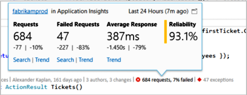 Screenshot shows details of 684 requests, including 7% failures.