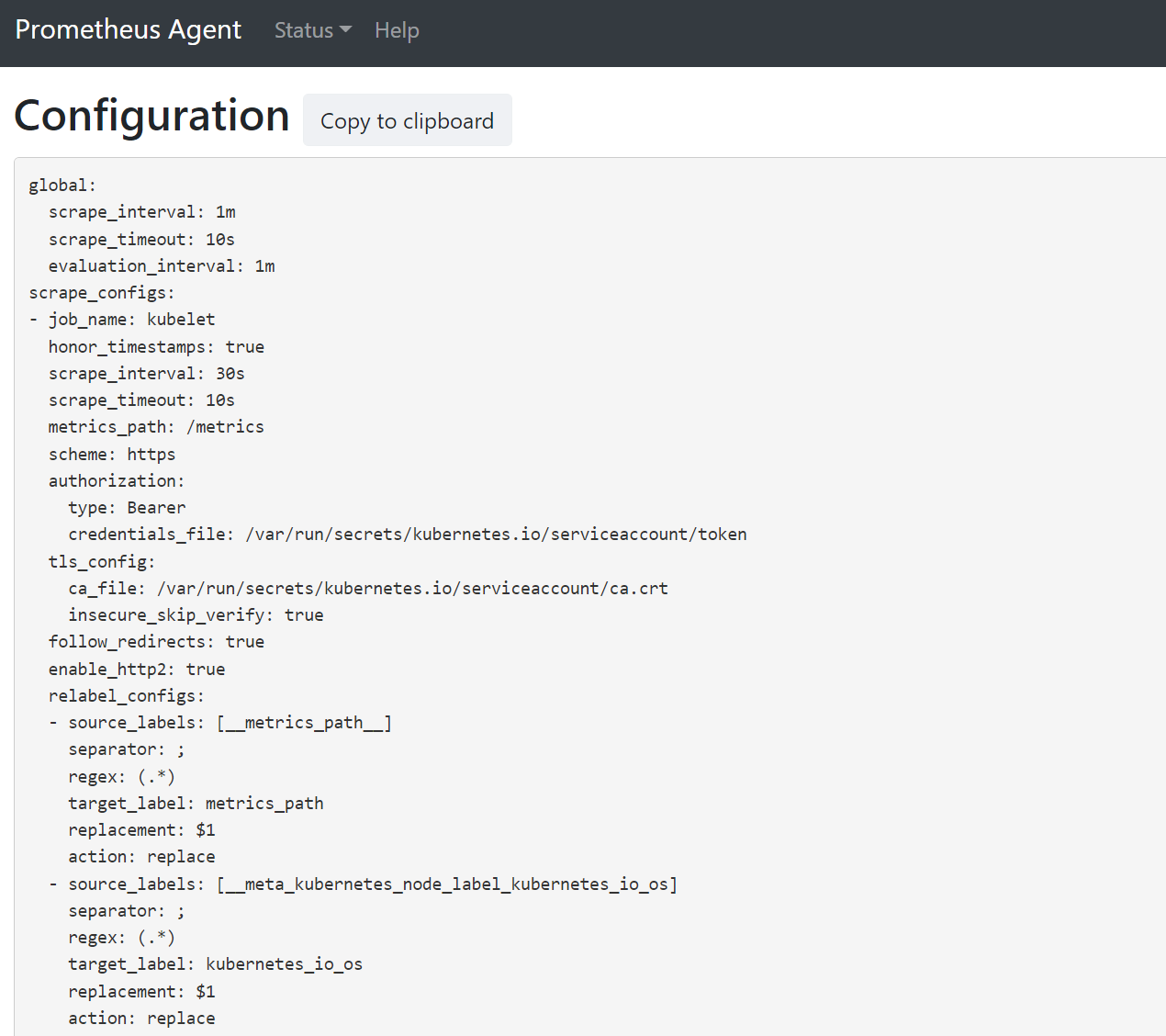 Screenshot showing configuration jobs.