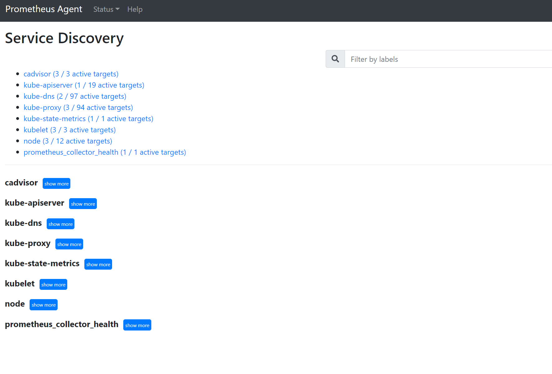 Screenshot showing service discovery.