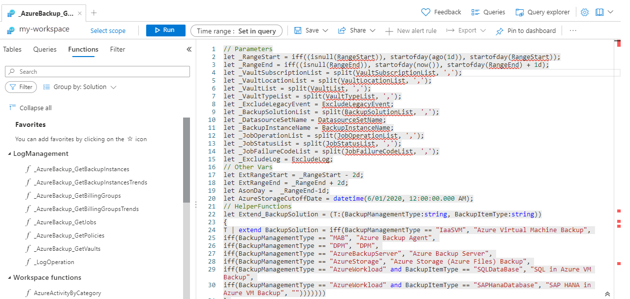 Screenshot that shows loading function code.