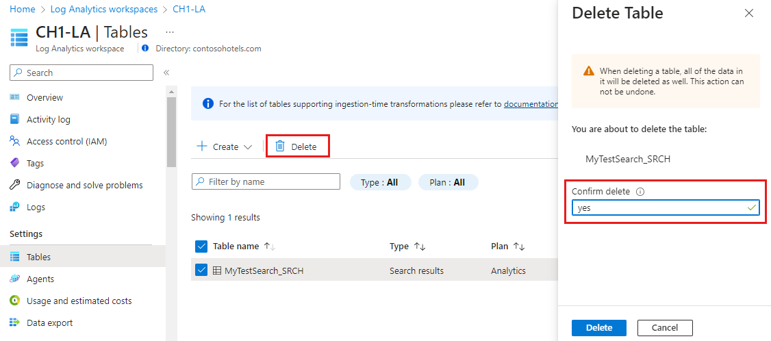 Add or delete tables and columns in Azure Monitor Logs - Azure Monitor |  Microsoft Learn