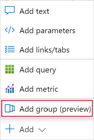 Screenshot showing selecting adding a group to a workbook. 