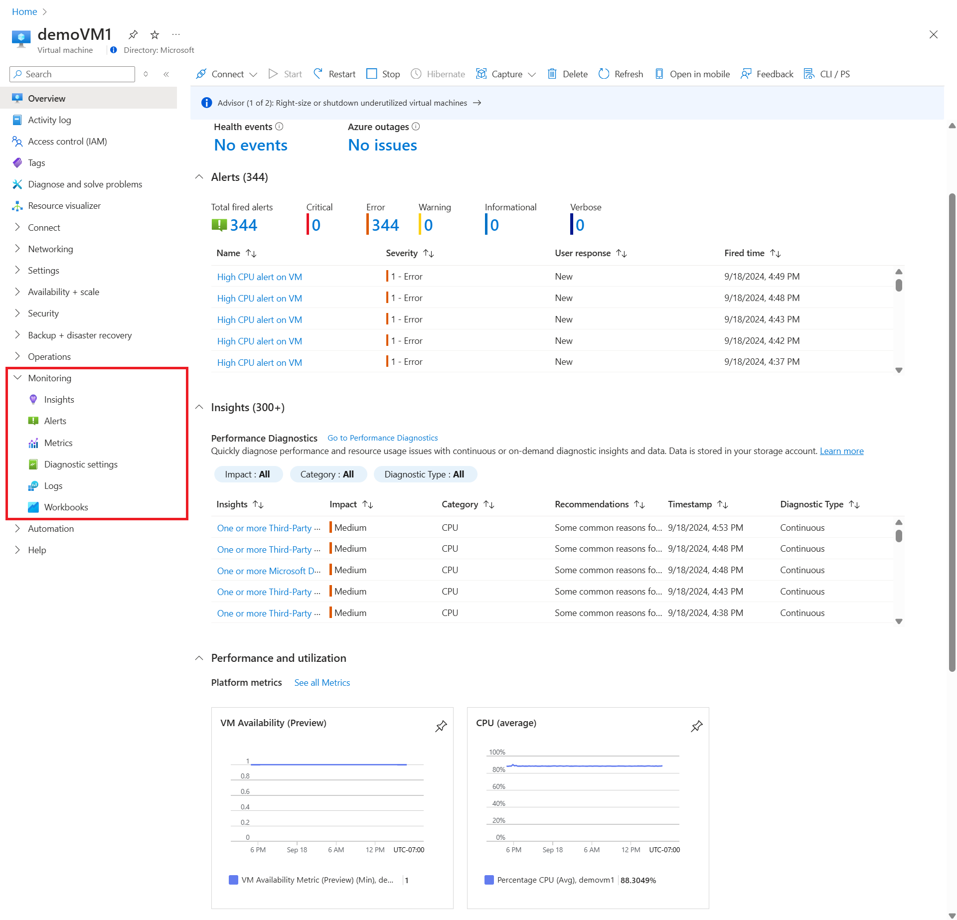 Monitor virtual machines with Azure Monitor: Analyze monitoring data - Azure  Monitor | Microsoft Learn