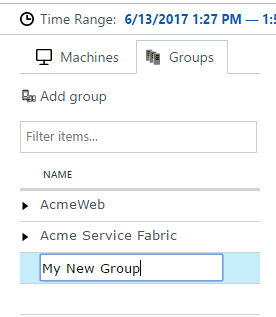 Screenshot that shows naming a group.