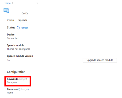 Screenshot of the available speech solution actions.