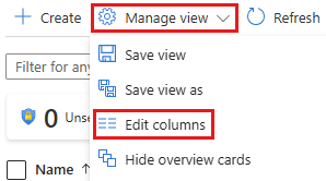 Edit columns shown in view