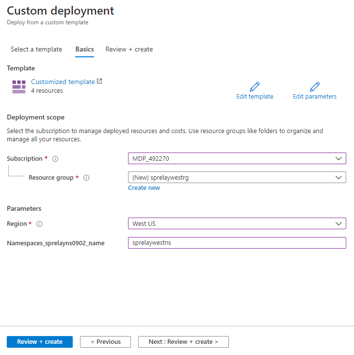 Deploy Resource Manager template